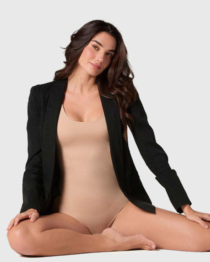 Body de compresión manga sisa con top interno#color_801-cafe-medio