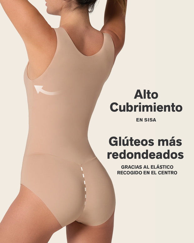 Body de compresión manga sisa con top interno