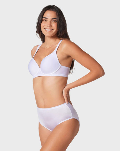 Panty clásico pierna alta con excelente cubrimiento tela suave#color_000-blanco