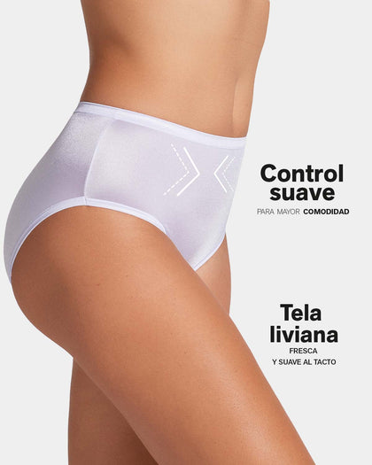 Panty clásico pierna alta con excelente cubrimiento tela suave#color_000-blanco