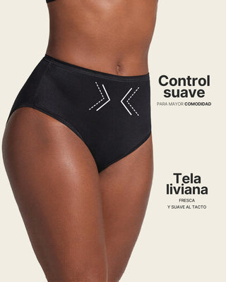 Panty clásico pierna alta con excelente cubrimiento tela suave#color_700-negro