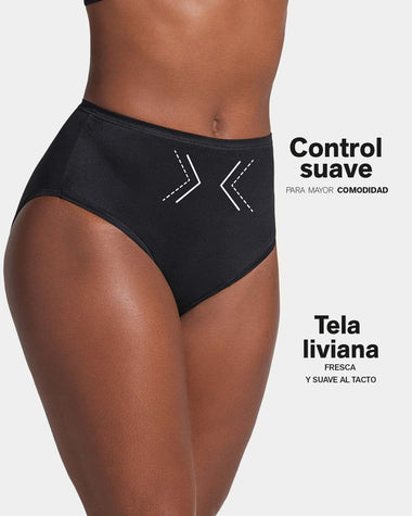 Panty clásico pierna alta con excelente cubrimiento tela suave#color_700-negro