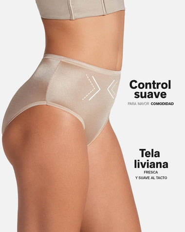 Panty clásico pierna alta con excelente cubrimiento tela suave#color_878-beige