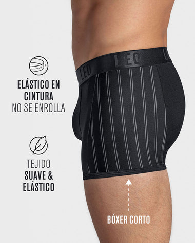 Bóxer corto con tecnología de ajuste perfecto en microfibra#color_713-negro