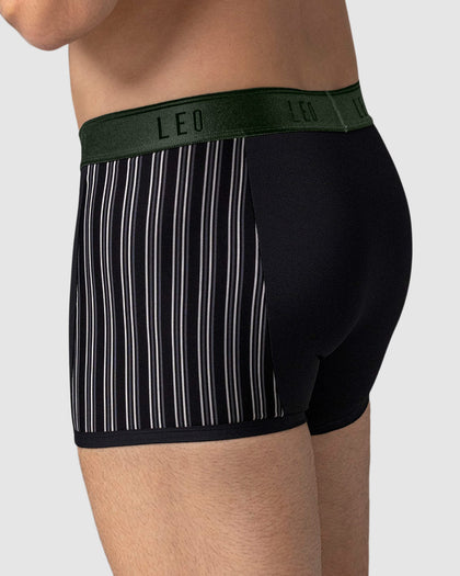 Bóxer corto con tecnología de ajuste perfecto en microfibra#color_496-negro-elastico-verde