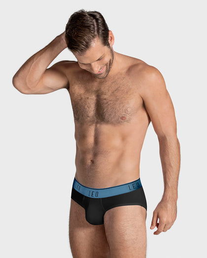 Bóxer brief de alta transpiración en microfibra ideal para uso diario#color_074-negro-elastico-azul