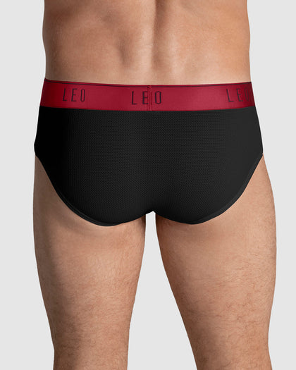 Bóxer brief de alta transpiración en microfibra ideal para uso diario#color_079-negro-elastico-rojo