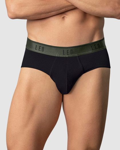 Bóxer brief de alta transpiración en microfibra ideal para uso diario#color_496-negro-elastico-verde