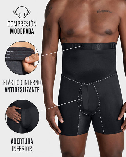 Bóxer de compresión en microfibra dos prendas en una: bóxer y cinturilla