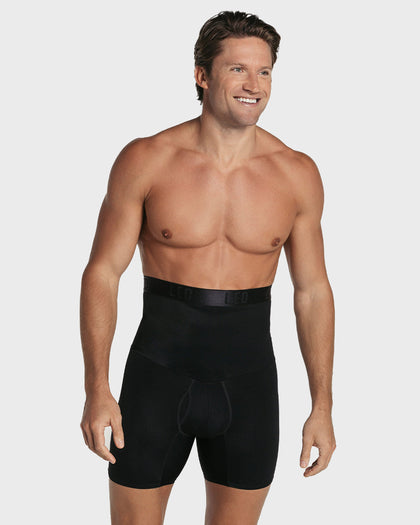Bóxer de compresión en microfibra dos prendas en una: bóxer y cinturilla