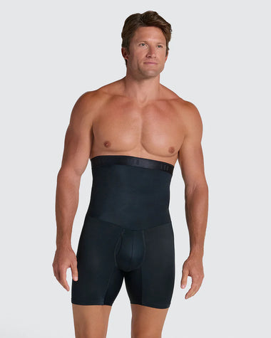 Bóxer de compresión en microfibra dos prendas en una: bóxer y cinturilla#color_700-negro