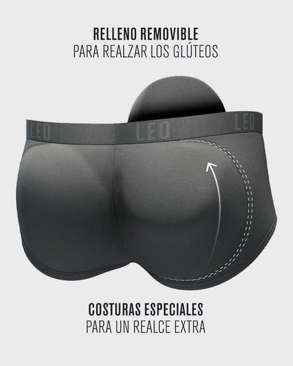 Bóxer brief de aumento de glúteos en microfibra con almohadillas extraibles#color_700-negro