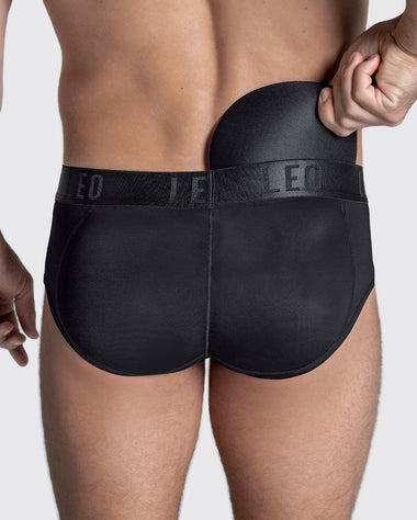 Bóxer brief de aumento de glúteos en microfibra con almohadillas extraibles#color_700-negro