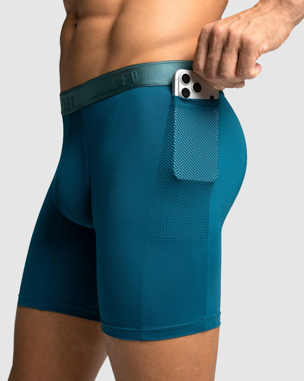 Bóxer deportivo con bolsillo lateral en microfibra