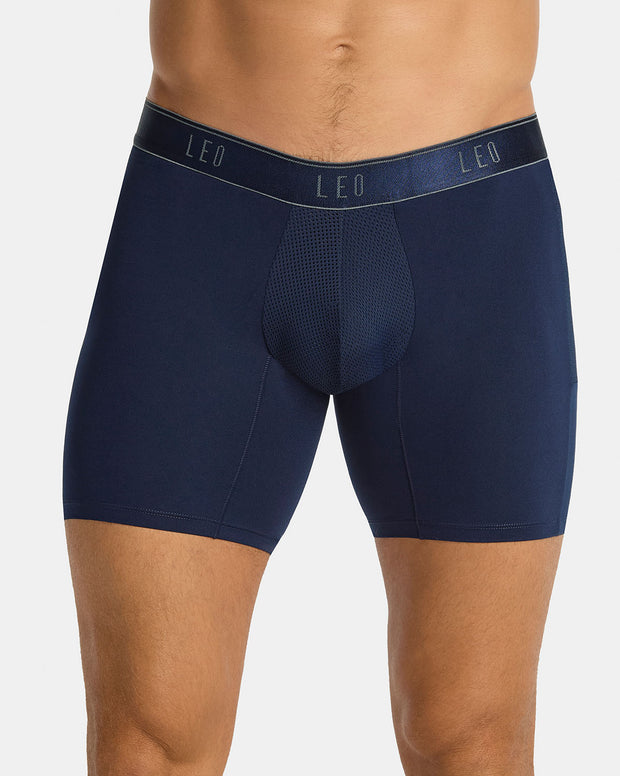 Bóxer deportivo largo con bolsillo lateral en microfibra