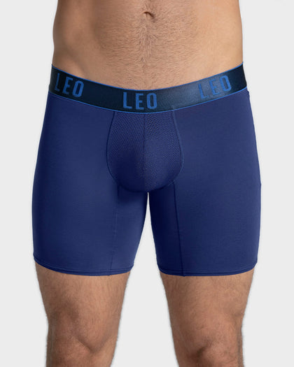 Bóxer deportivo largo con bolsillo lateral en microfibra#color_536-azul-oscuro