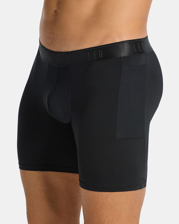 Bóxer deportivo largo con bolsillo lateral en microfibra