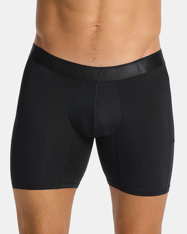 Bóxer deportivo largo con bolsillo lateral en microfibra