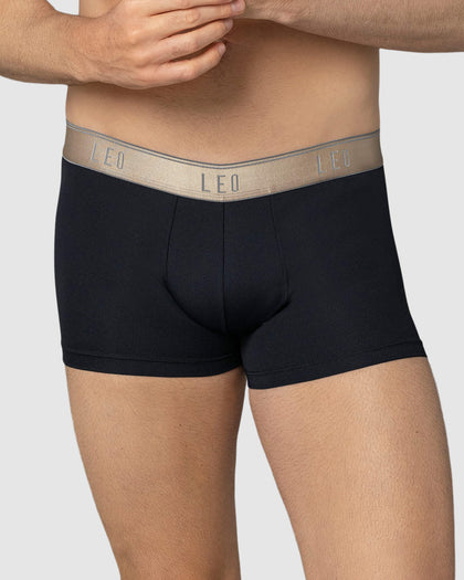 Bóxer corto con buen ajuste al cuerpo#color_b15-negro-elastico-marfil