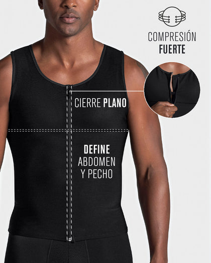 Chaleco masculino de compresión fuerte en Powerslim®#color_700-negro