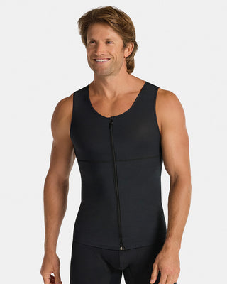 Chaleco masculino de compresión fuerte en Powerslim®#color_700-negro