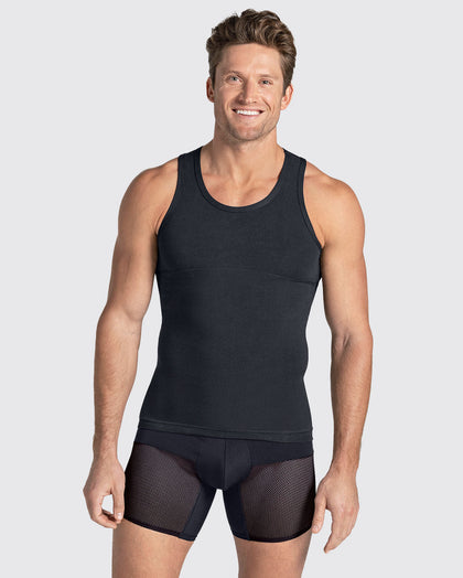 Camiseta de compresión moderada en abdomen y zona lumbar en algodón elástico