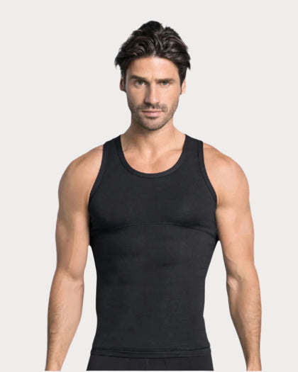 Camiseta de compresión moderada en abdomen y zona lumbar en algodón elástico