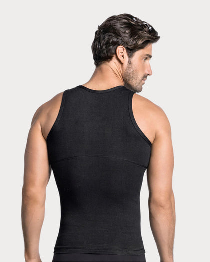 Camiseta de compresión moderada en abdomen y zona lumbar en algodón elástico