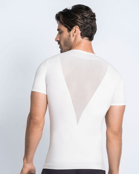Camiseta de compresión suave en microfibra y tecnología SkinFuse® sin costuras#color_000-blanco