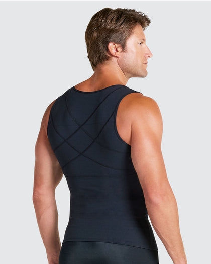 Chaleco de compresión con doble capa de tela en abdomen y espalda#color_700-negro