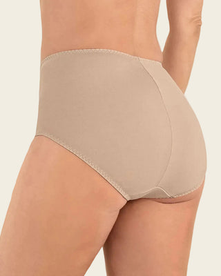 Panty clásico de compresión suave con toques de encaje en abdomen#color_802-cafe-claro