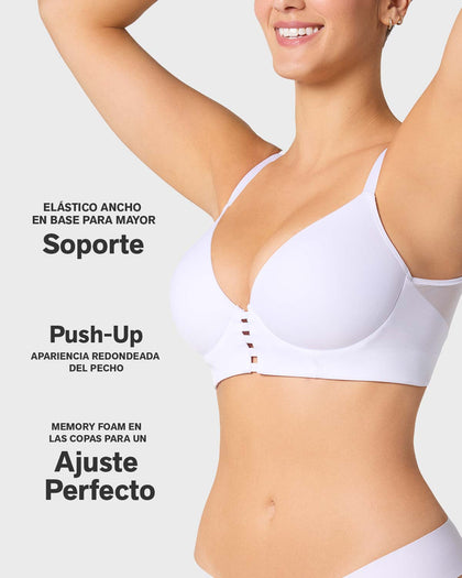 Brasier triangular de realce alto y buen cubrimiento Memory Bustier#color_000-blanco