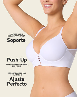Brasier triangular de realce alto y buen cubrimiento Memory Bustier#color_000-blanco