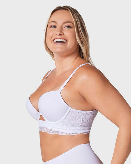 Brasier doble realce con escote profundo en espalda#color_000-blanco