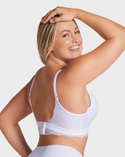 Brasier doble realce con escote profundo en espalda#color_000-blanco