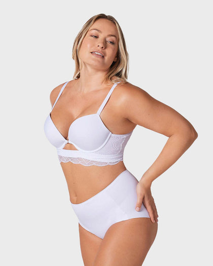 Brasier doble realce con escote profundo en espalda#color_000-blanco