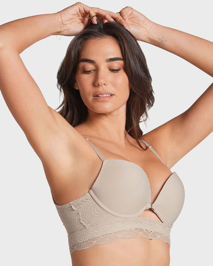 Brasier doble realce con escote profundo en espalda#color_802-cafe-claro