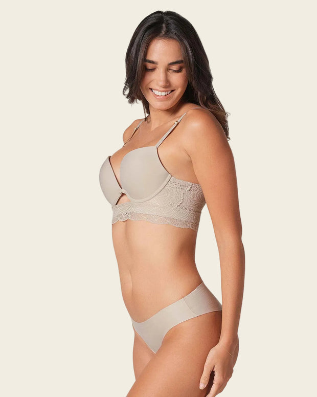 Brasier doble realce con escote profundo en espalda
