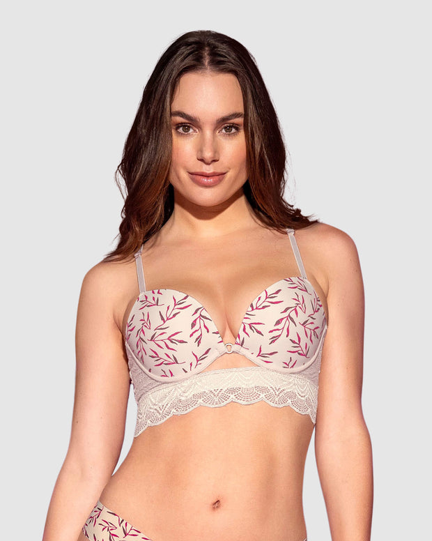 Brasier doble realce con escote profundo en espalda