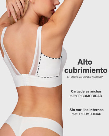 Brasier tipo top de copas extraíbles totalmente cómodo y liviano Flexi Brastop#color_000-blanco
