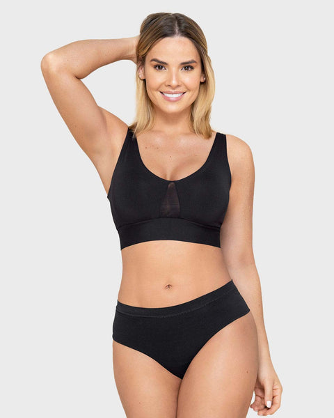Brasier tipo top de copas extraíbles totalmente cómodo y liviano Flexi Brastop#color_700-negro