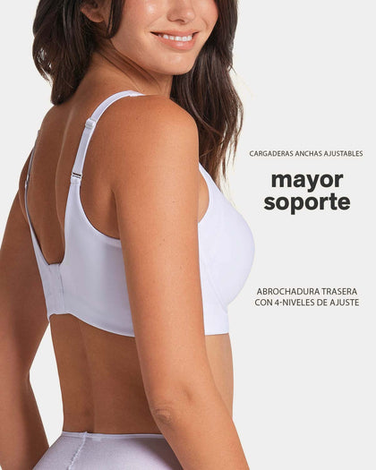 Brasier sin varilla ultracómodo de alto soporte y cubrimiento everyday bra#color_000-blanco