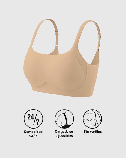 Brasier sin varilla ultracómodo de alto soporte y cubrimiento Everyday Bra#color_801-cafe-medio