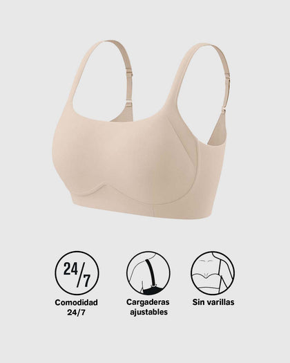 Brasier sin varilla ultracómodo de alto soporte y cubrimiento everyday bra#color_000-blanco