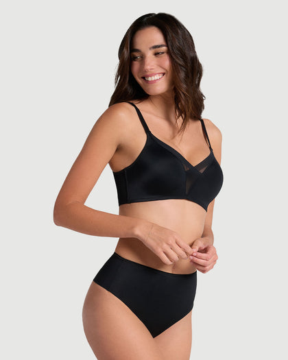 Brasier sin varilla de realce alto incorporado Magical Bra#color_700-negro