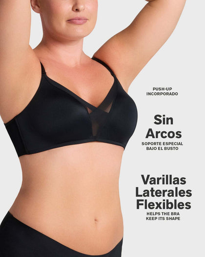 Brasier sin varilla de realce alto incorporado Magical Bra#color_700-negro