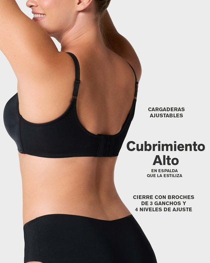 Brasier sin varilla de realce alto incorporado Magical Bra#color_700-negro