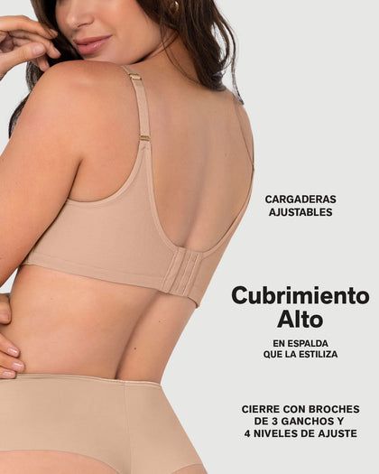 Brasier sin varilla de realce alto incorporado Magical Bra#color_802-cafe-claro