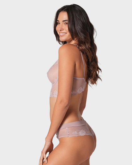 Bustier Siempre Sexy en encaje elástico#color_281-palo-de-rosa