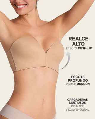 Brasier strapless Antigravedad - Máximo soporte - No se cae#color_c04-marfil-estampado